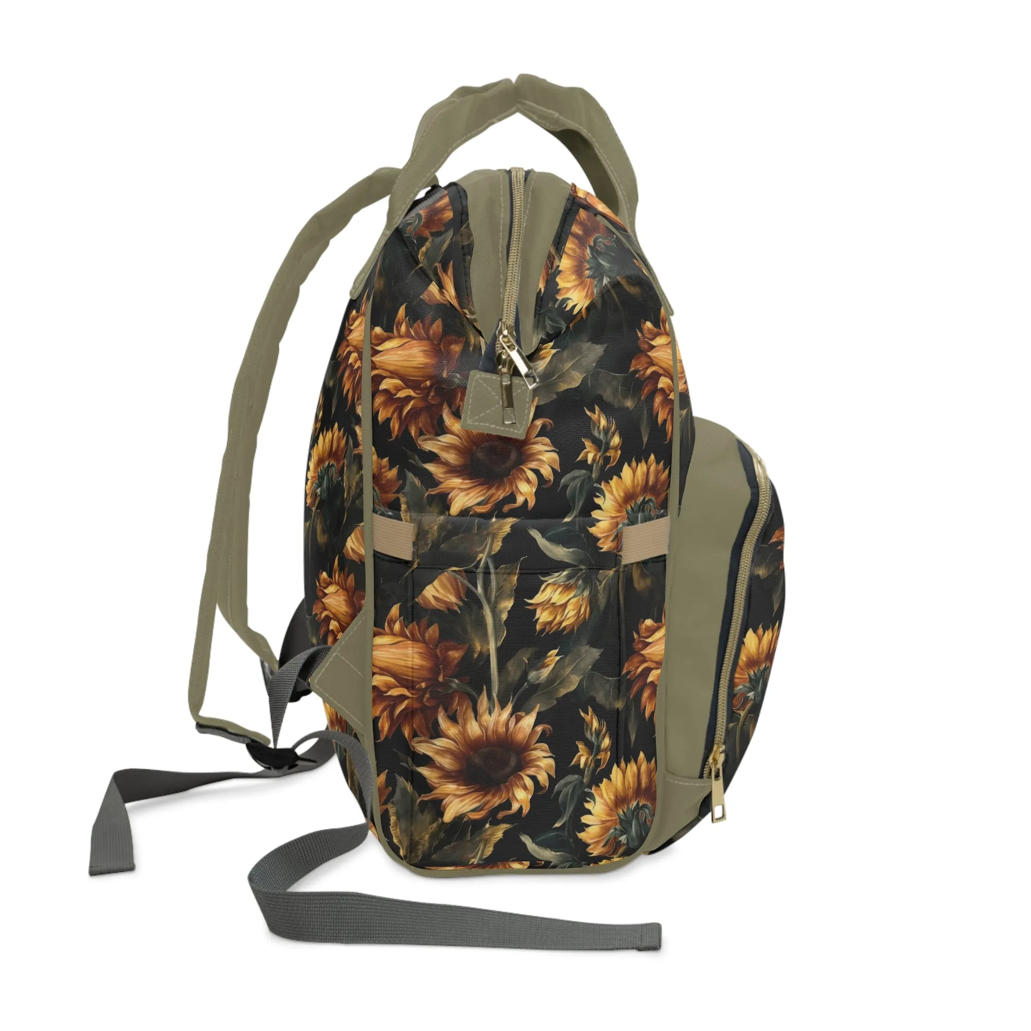 Sunflower Diaper Backpack - Bright & Multifunctional Baby Bag with Sunflower Design, Perfect for Nature-Loving Parents