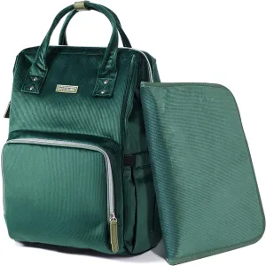 SUNVENO Diaper Bag Backpack, Large Capacity Baby-Bag with Changing Pad & Stroller Clips Velvet Stitching Diaper-Backpack Travel Tote Nappy Bag Organizer for Baby Care with USB Charging Port, Green