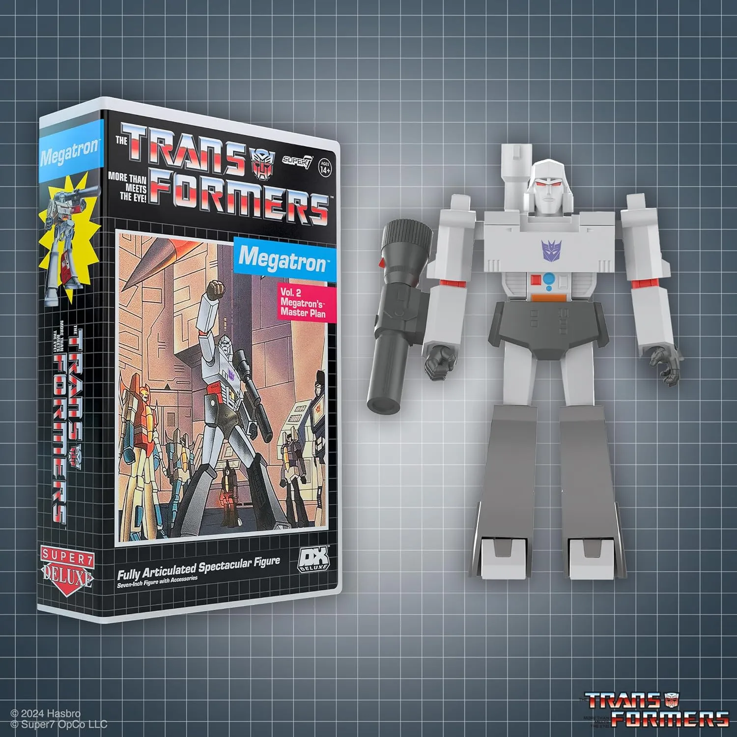 Super7 Transformers Deluxe Megatron (VHS) - 7" Transformers Action Figure with Accessory Classic Cartoon Collectibles and Retro Toys