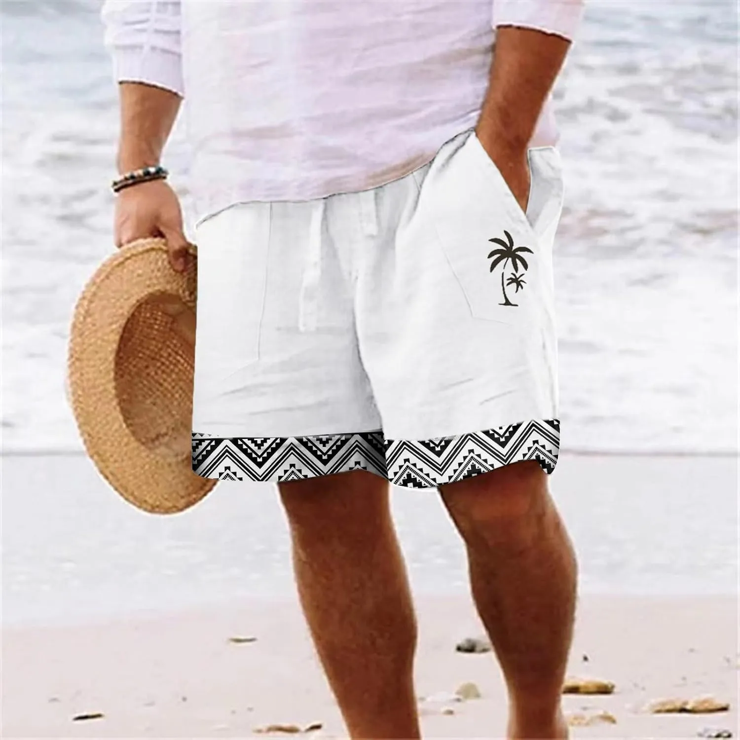 Swim Shorts Sweat Absorbent Breathable Beach Pants Bathing Suits for Men No Mesh Liner Big and Tall Swim Trunks for