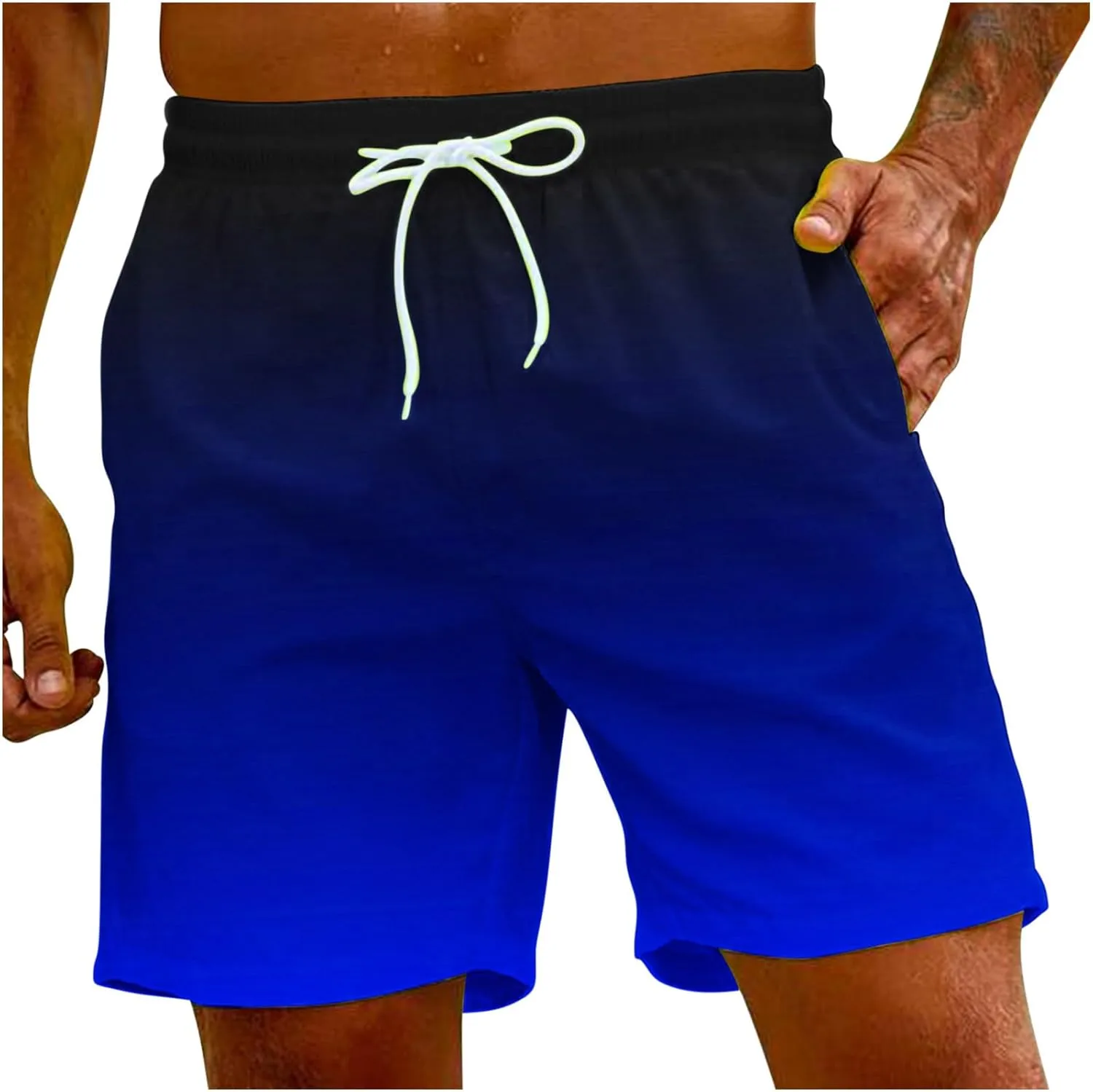 Swim Shorts Sweat Absorbent Breathable Beach Pants Bathing Suits for Men No Mesh Liner Big and Tall Swim Trunks for