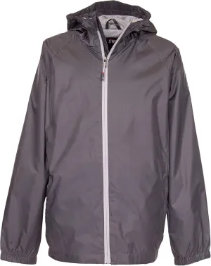 Swiss Alps Boys' Waterproof Hooded Rain Jacket Outdoor Windbreaker Lightweight Raincoats for Kids Wind Resistant