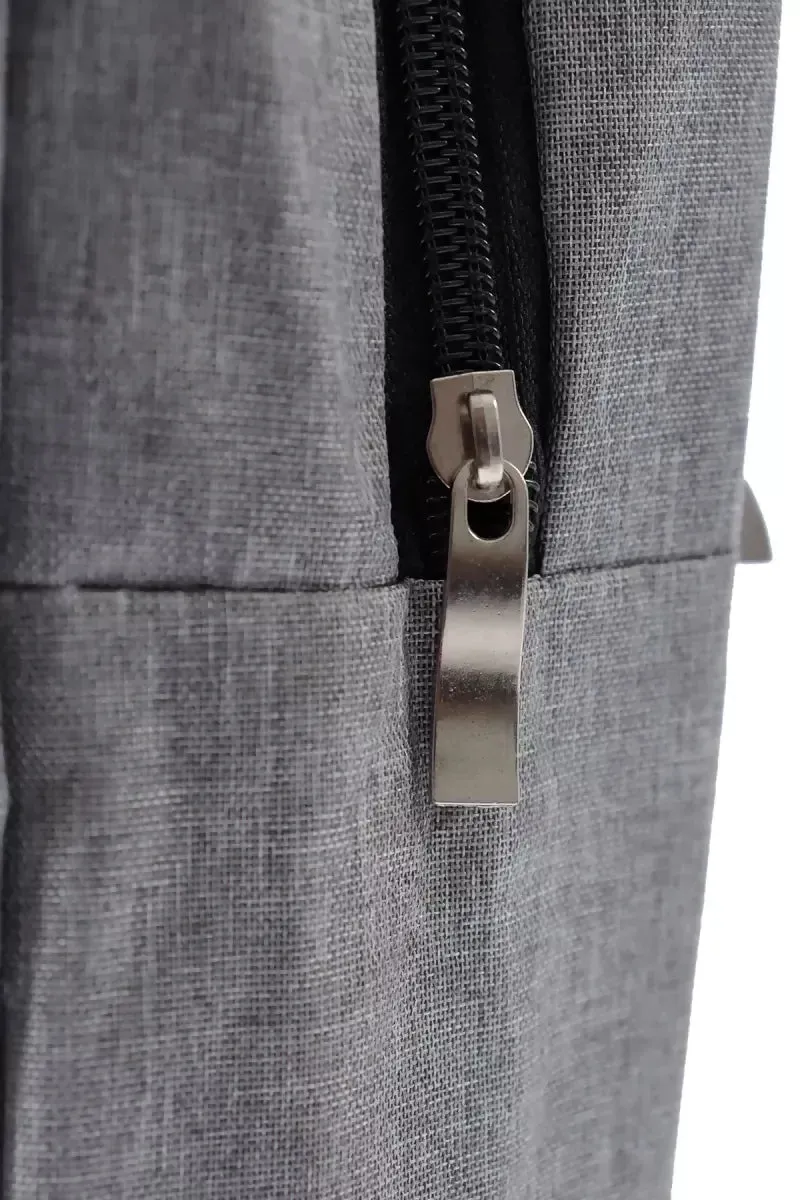 Synthetic Fabric Laptop Bags for Unisex - Grey