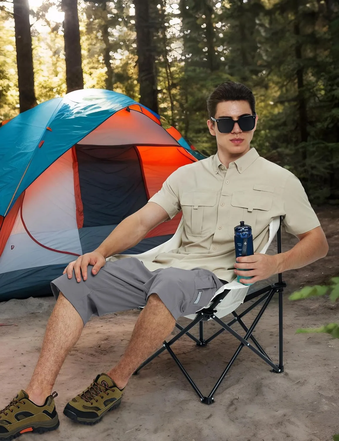 TACVASEN Men's Capri Pants Cargo Long Shorts Quick Dry Lightweight 3/4 Pants Below Knee Summer Hiking Work