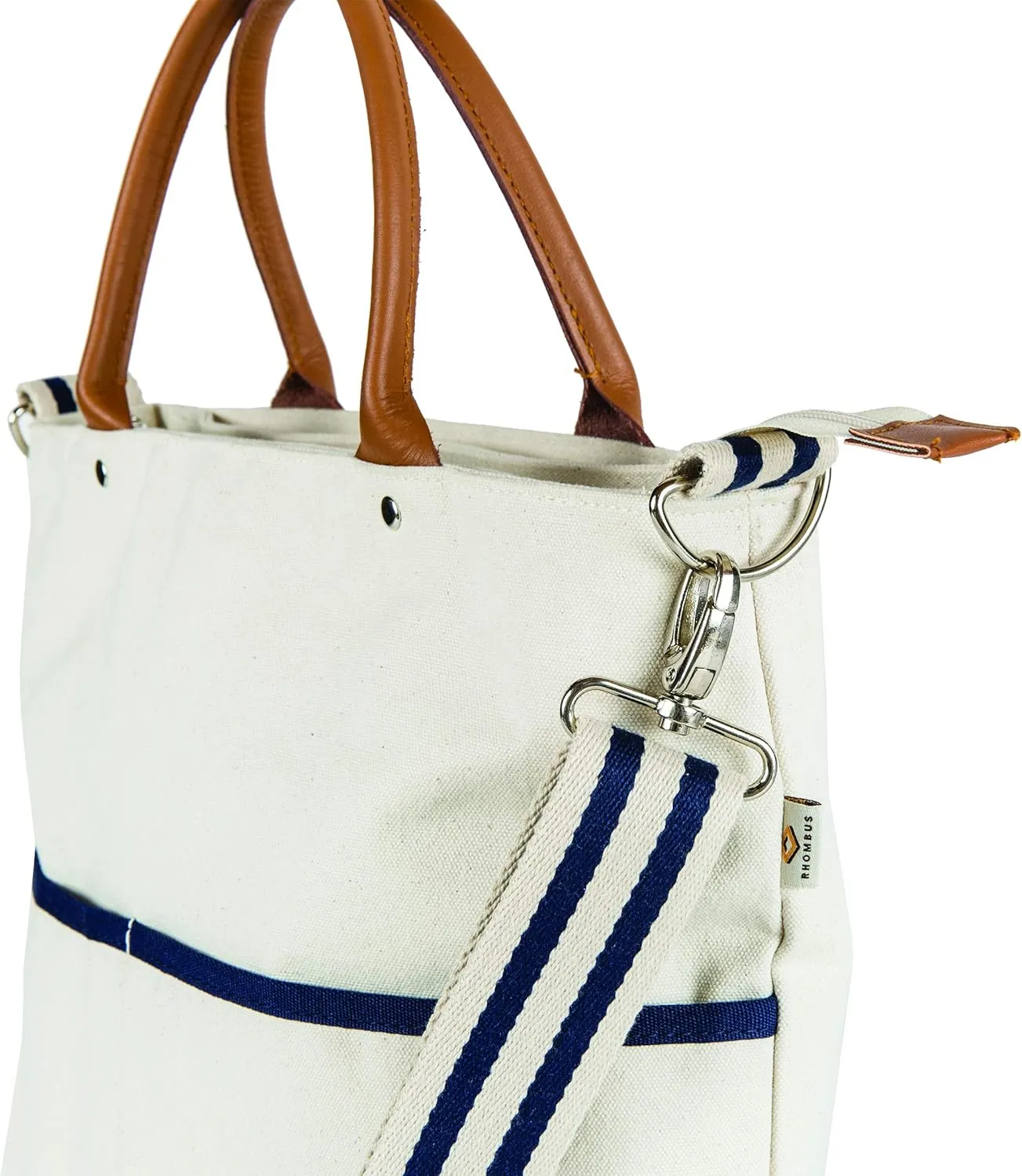 Tag&Crew Multi Pocket Canvas Diaper Tote with Changing Pad, Sturdy Web Handles & Adjustable Shoulder Strap