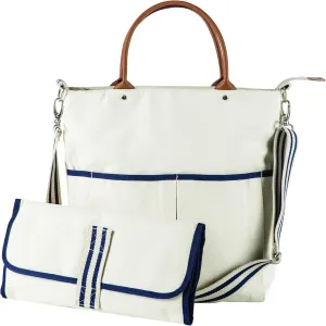 Tag&Crew Multi Pocket Canvas Diaper Tote with Changing Pad, Sturdy Web Handles & Adjustable Shoulder Strap