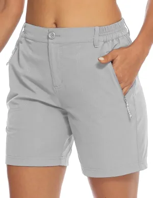 TBMPOY Women's 6" Hiking Cargo Shorts Quick Dry with Pockets Work Golf Short Lightweight Outdoor Active Summer for Women