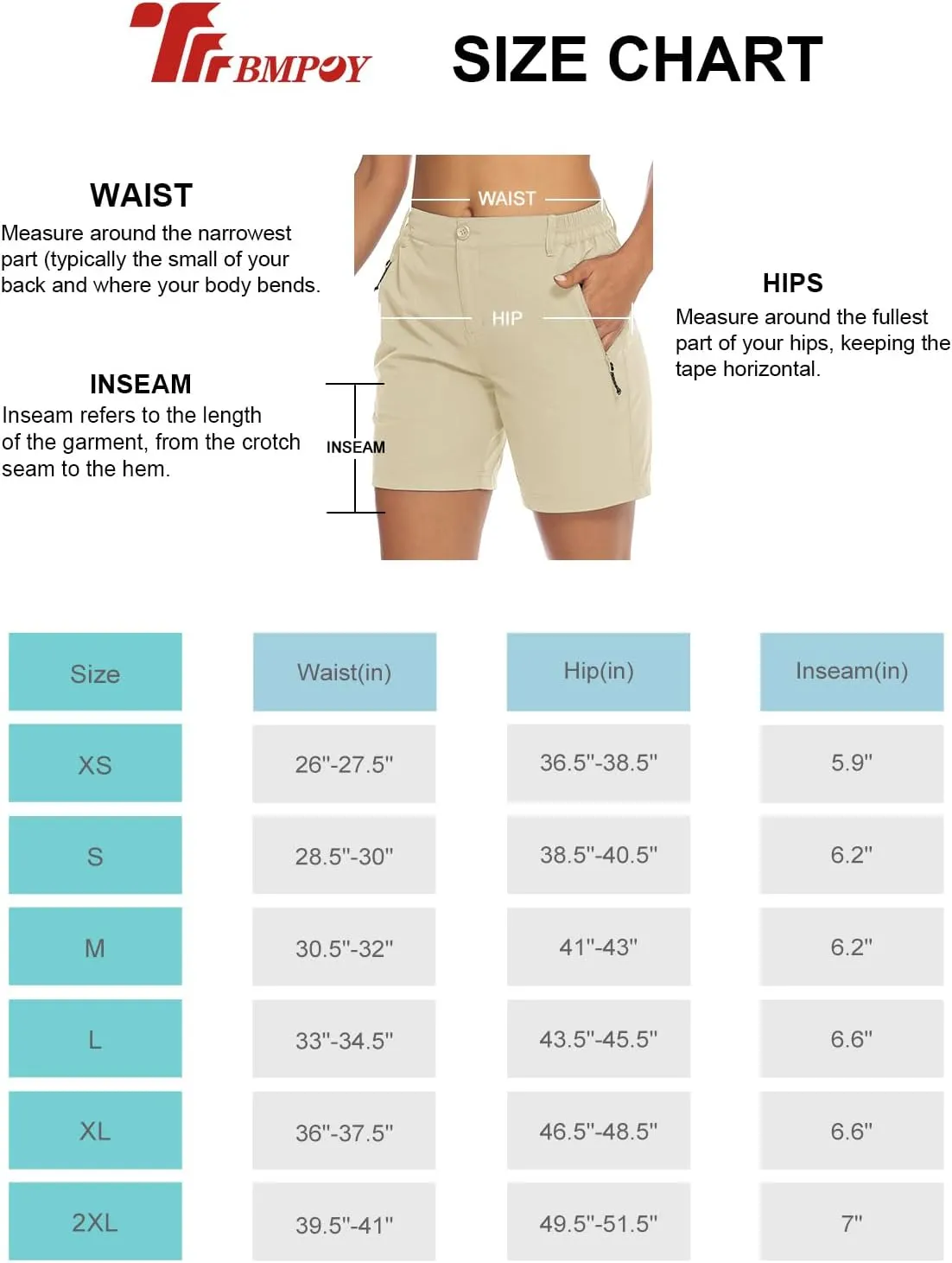 TBMPOY Women's 6" Hiking Cargo Shorts Quick Dry with Pockets Work Golf Short Lightweight Outdoor Active Summer for Women