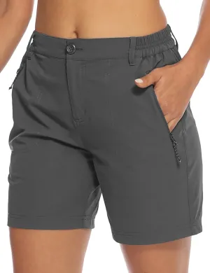 TBMPOY Women's 6" Hiking Cargo Shorts Quick Dry with Pockets Work Golf Short Lightweight Outdoor Active Summer for Women