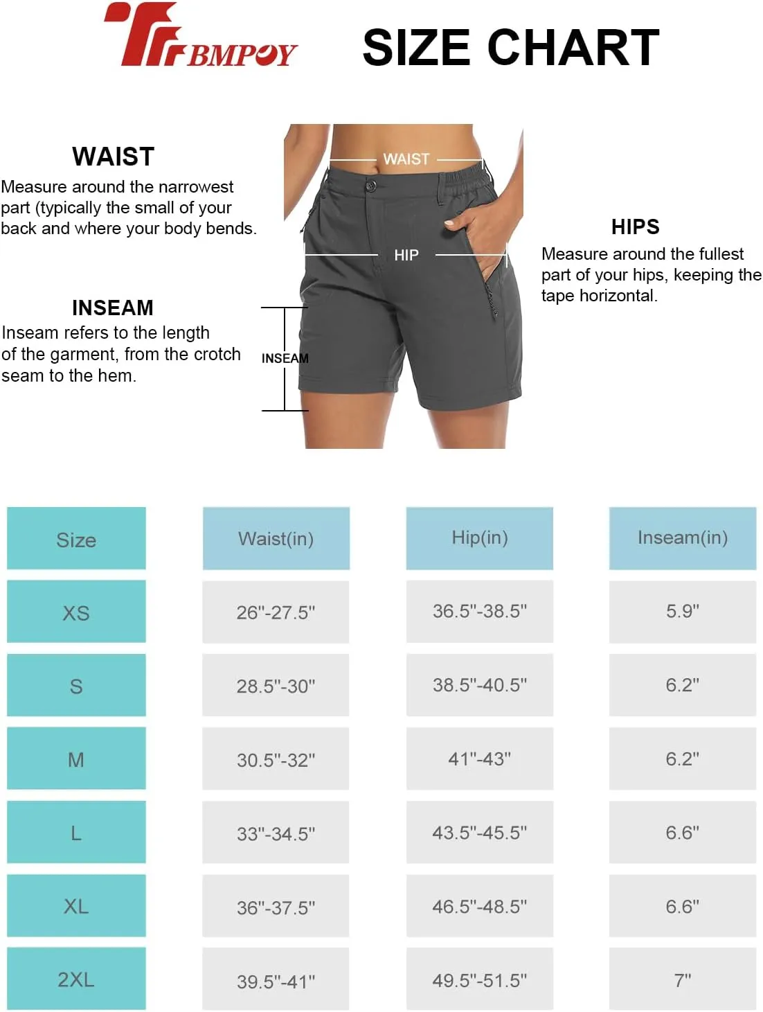 TBMPOY Women's 6" Hiking Cargo Shorts Quick Dry with Pockets Work Golf Short Lightweight Outdoor Active Summer for Women
