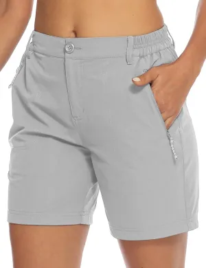 TBMPOY Women's 6" Hiking Cargo Shorts Quick Dry with Pockets Work Golf Short Lightweight Outdoor Active Summer for Women
