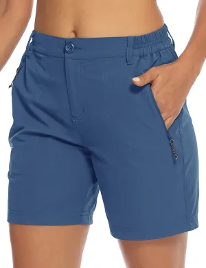 TBMPOY Women's 6" Hiking Cargo Shorts Quick Dry with Pockets Work Golf Short Lightweight Outdoor Active Summer for Women