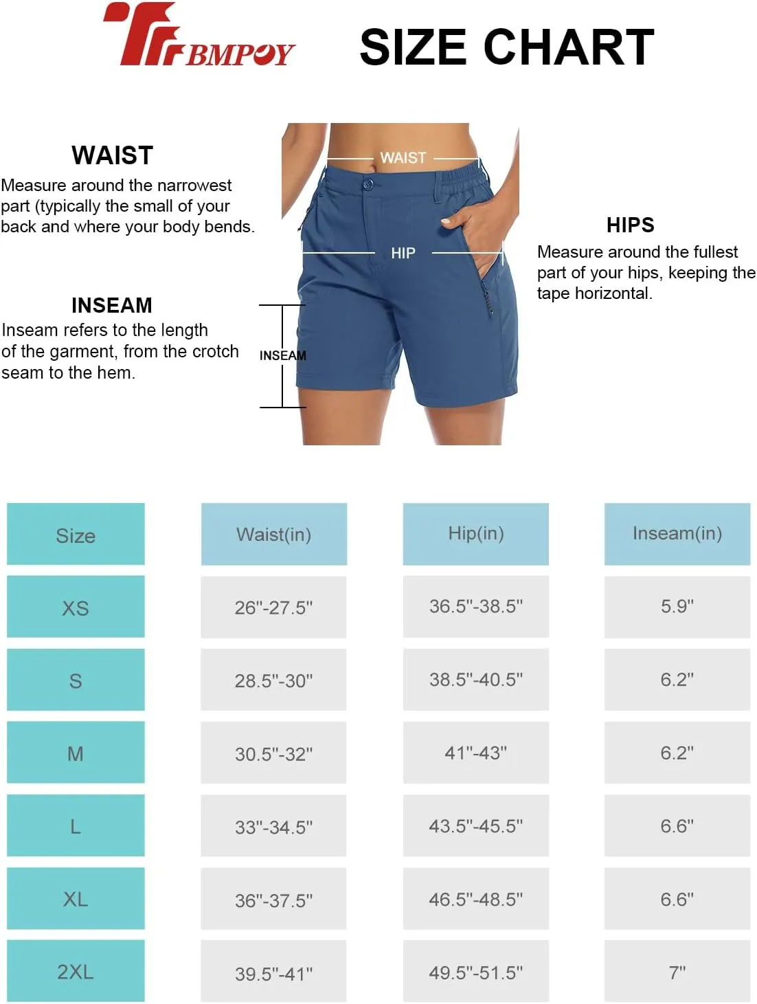 TBMPOY Women's 6" Hiking Cargo Shorts Quick Dry with Pockets Work Golf Short Lightweight Outdoor Active Summer for Women