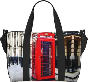 Telephone Booth Travel Duffel Bag Carry On Tote Bags For Men,Weekender Overnight Bag,Sports Tote Gym Bag