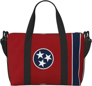 Tennessee State Flag Travel Duffel Bag Carry On Tote Bags For Men,Weekender Overnight Bag,Sports Tote Gym Bag