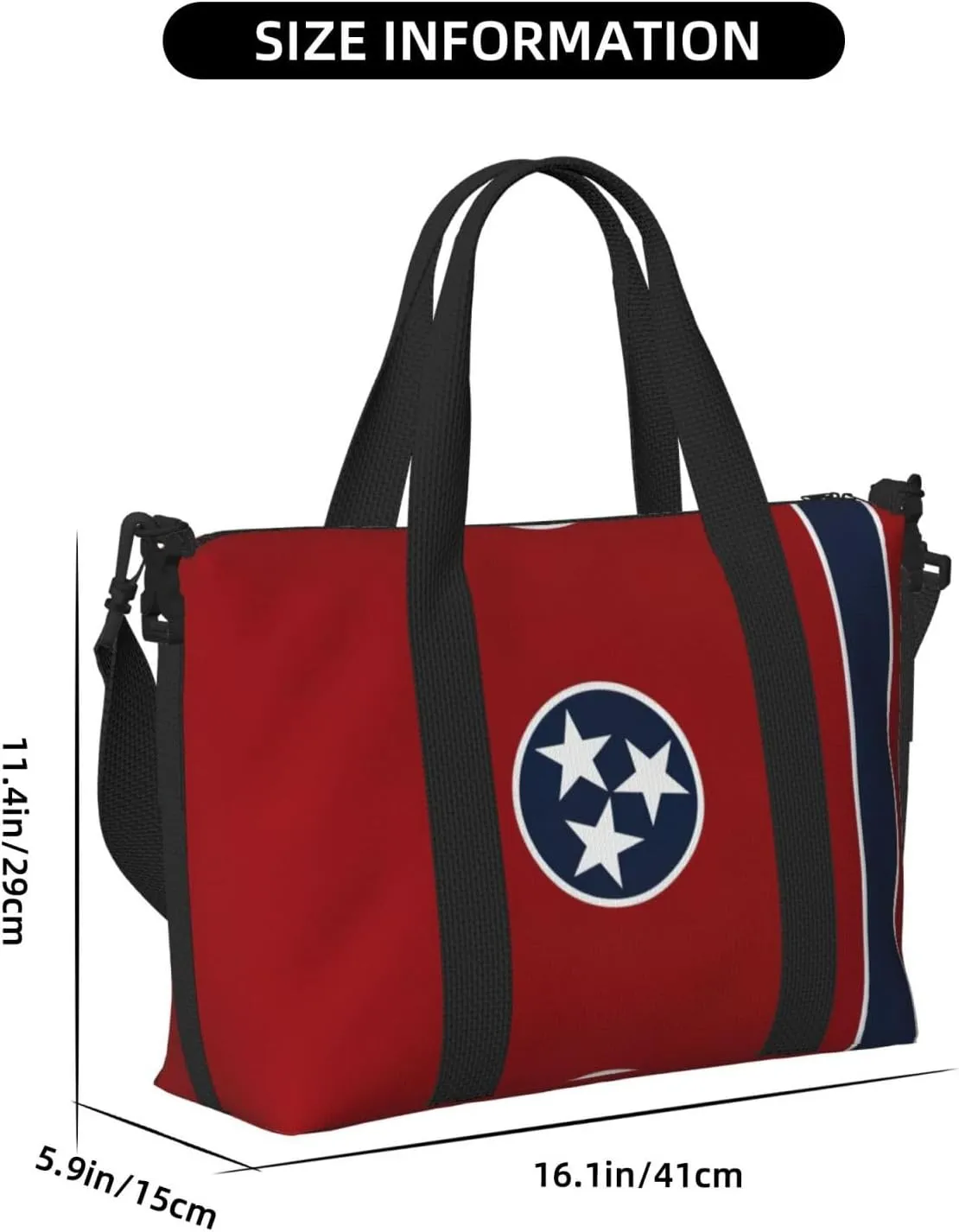 Tennessee State Flag Travel Duffel Bag Carry On Tote Bags For Men,Weekender Overnight Bag,Sports Tote Gym Bag
