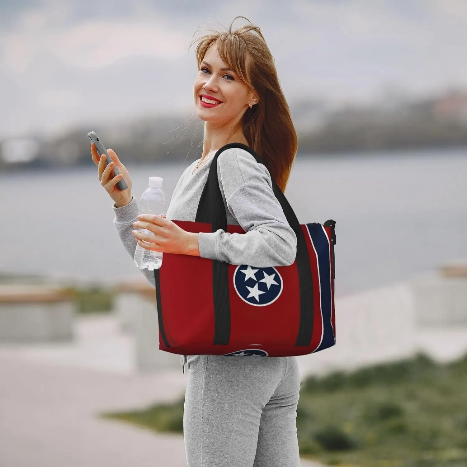 Tennessee State Flag Travel Duffel Bag Carry On Tote Bags For Men,Weekender Overnight Bag,Sports Tote Gym Bag