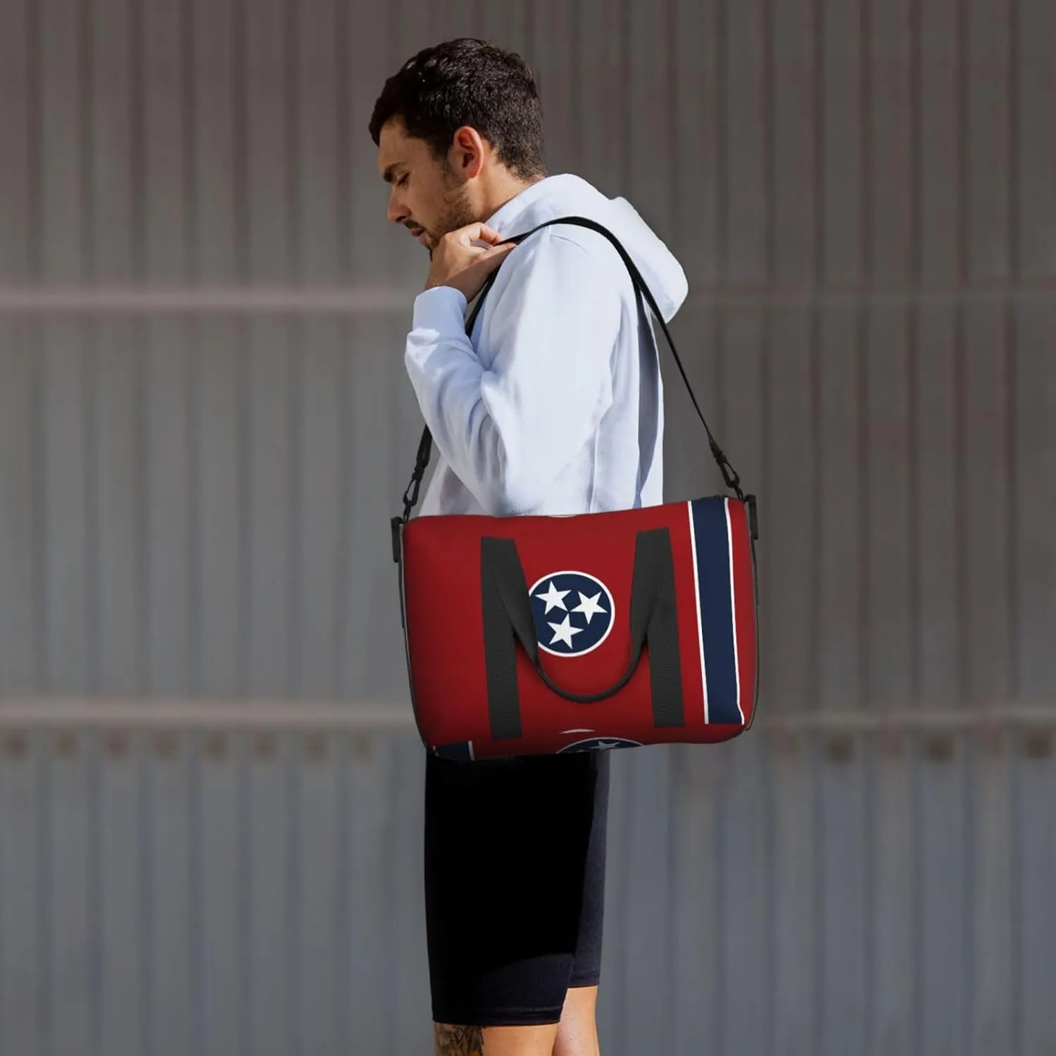 Tennessee State Flag Travel Duffel Bag Carry On Tote Bags For Men,Weekender Overnight Bag,Sports Tote Gym Bag