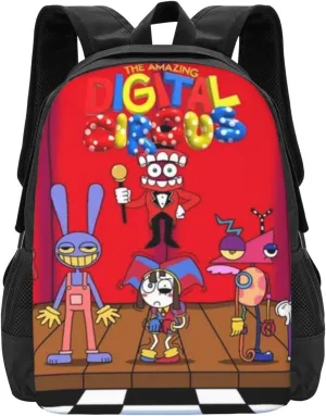 The Amazing Funny Digital Comedy Circus Laptop Backpack Large Travel Bags for Men Women Gym Bags Beautiful Business Backpack Casual Daypack for Outdoor Notebook Bag