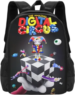 The Amazing Funny Digital Comedy Circus Laptop Backpack Large Travel Bags for Men Women Sport Bags Cool Business Backpack Casual Daypack for Running Computer Bag