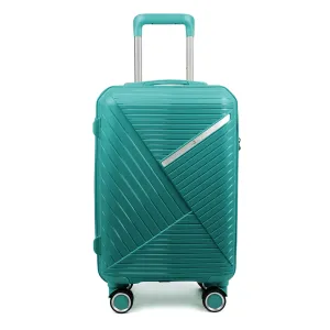 THE CLOWNFISH Denzel Series Luggage Polypropylene Hard Case Suitcase Eight Wheel Trolley Bag with TSA Lock- Teal (Small size, 56 cm-22 inch)