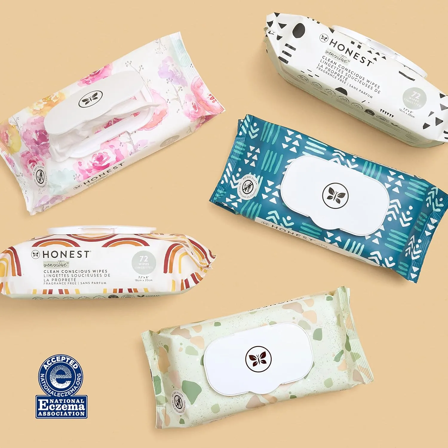 The Honest Company Clean Conscious Multi-Use Wipes | Hypoallergenic   Unscented for Sensitive Skin | Over 99% Water, Compostable, Plant Based, Baby Wipes | Balance Blues, 288 Count
