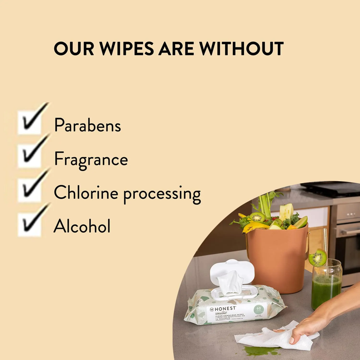 The Honest Company Clean Conscious Multi-Use Wipes | Hypoallergenic   Unscented for Sensitive Skin | Over 99% Water, Compostable, Plant Based, Baby Wipes | Balance Blues, 288 Count
