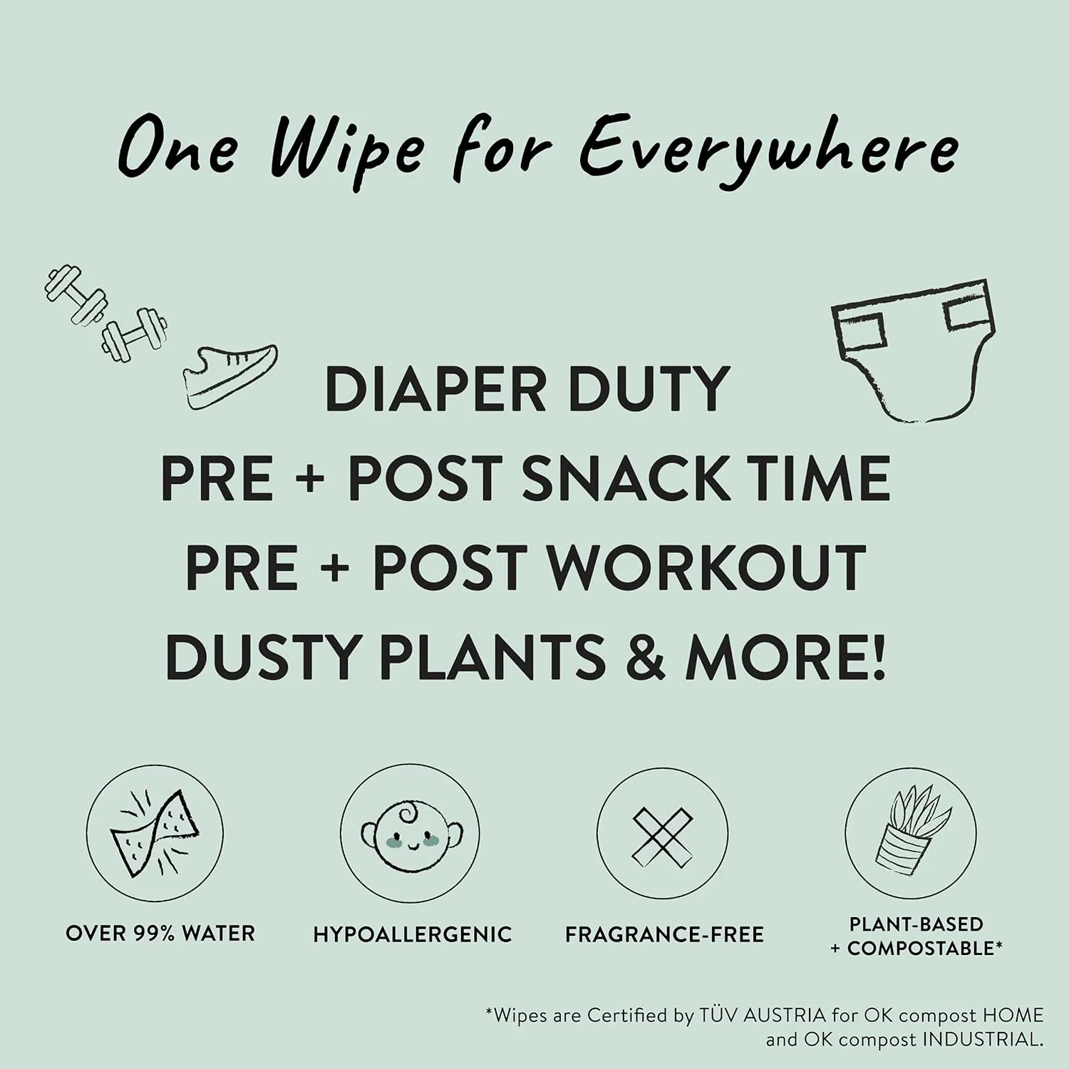 The Honest Company Clean Conscious Multi-Use Wipes | Hypoallergenic   Unscented for Sensitive Skin | Over 99% Water, Compostable, Plant Based, Baby Wipes | Balance Blues, 288 Count