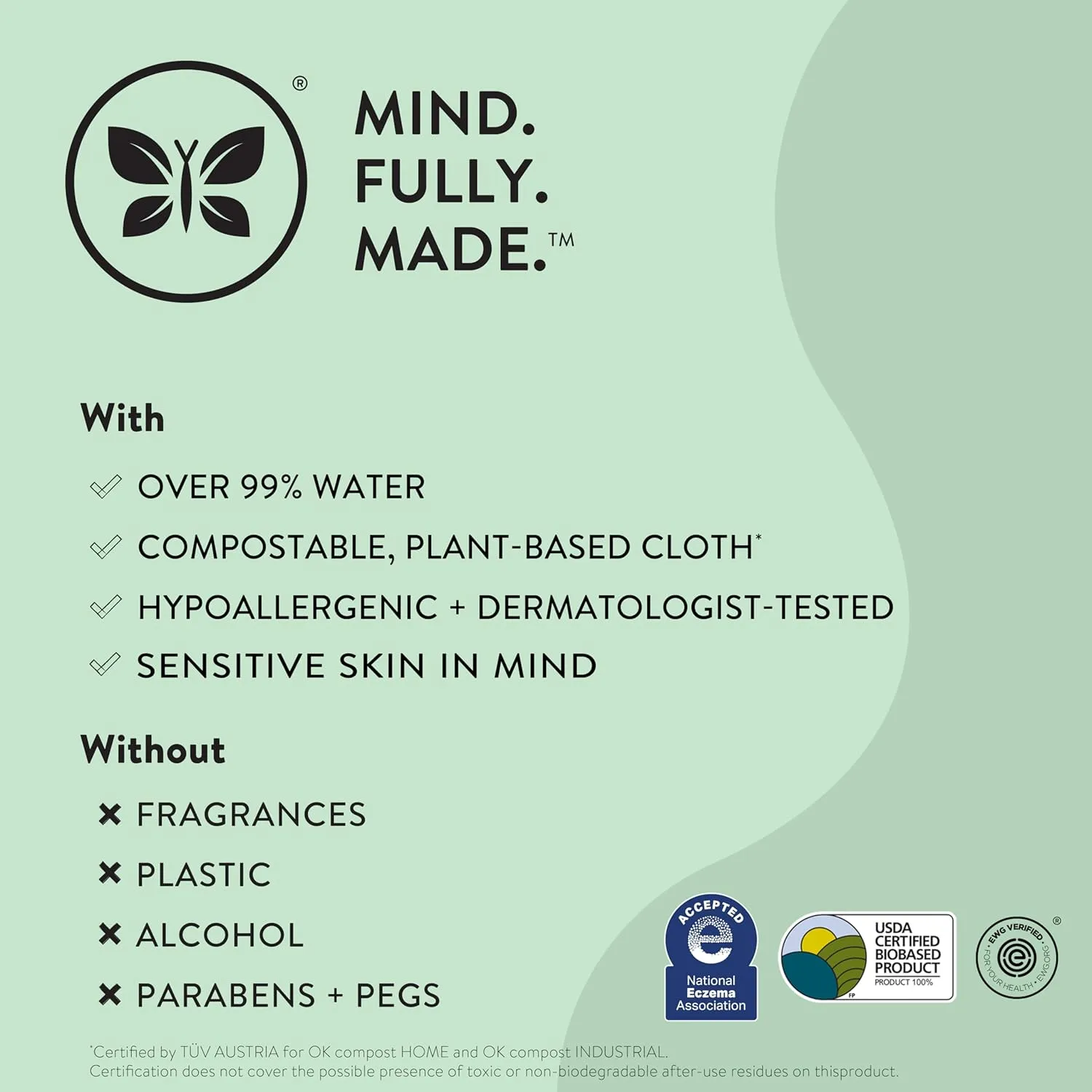 The Honest Company Clean Conscious Multi-Use Wipes | Hypoallergenic   Unscented for Sensitive Skin | Over 99% Water, Compostable, Plant Based, Baby Wipes | Balance Blues, 288 Count