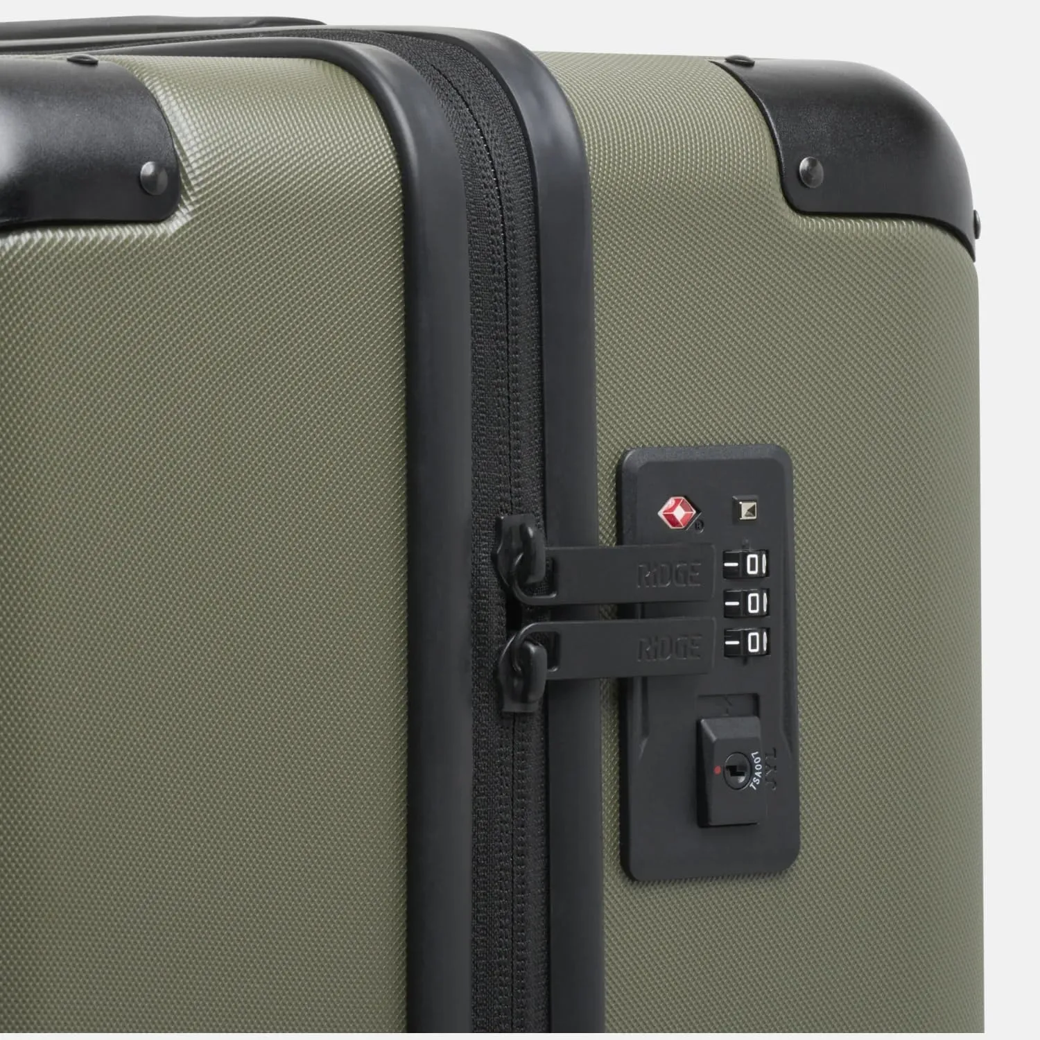 The Ridge Check-In Luggage - German Makrolon Polycarbonate Shell - TSA-Approved Lock with 360° Spinner Wheels - Matte Olive