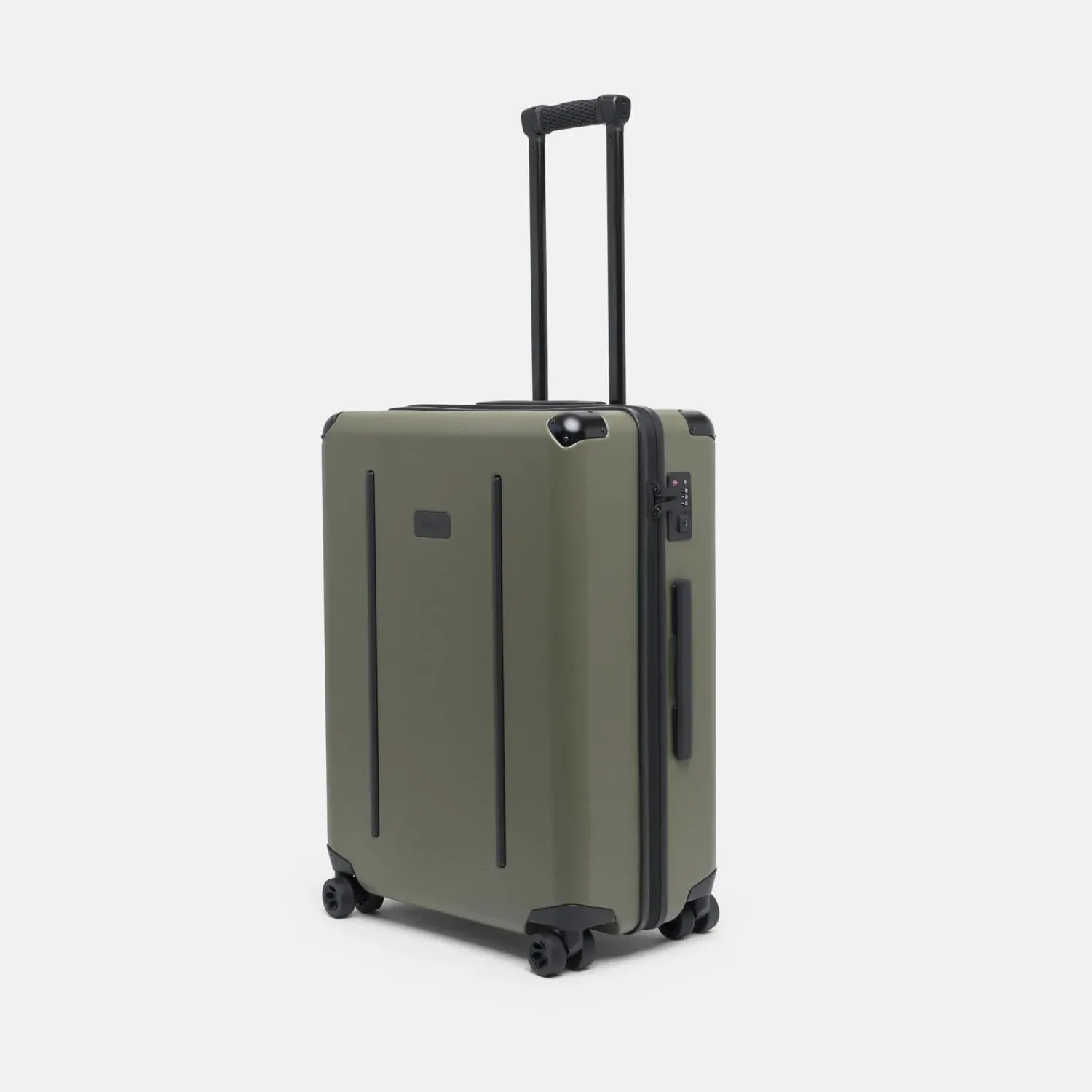 The Ridge Check-In Luggage - German Makrolon Polycarbonate Shell - TSA-Approved Lock with 360° Spinner Wheels - Matte Olive