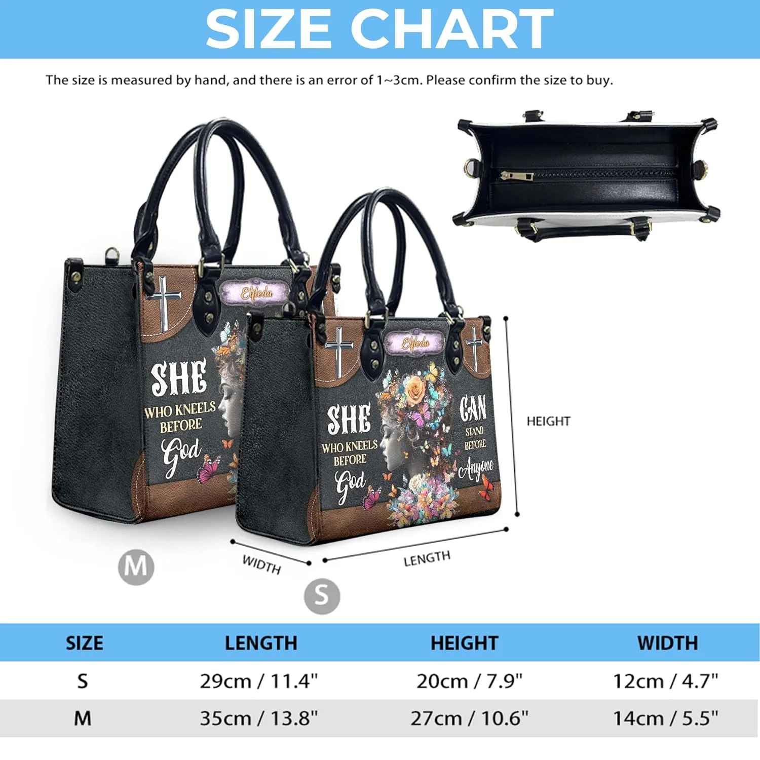 THUYPT Personalized Religious Leather Handbags, Bible Verse Tote Faith Gift for Women, Christian Tote Bag, Religious Gift for Her, Handbag with Ziplock (06)