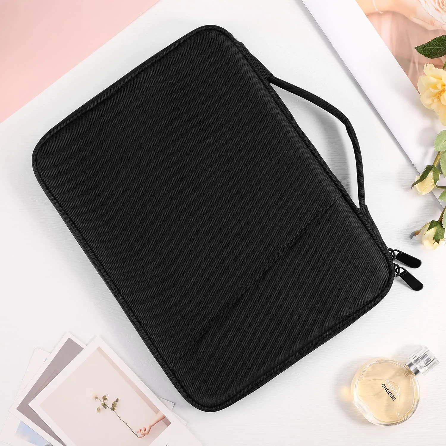 TiMOVO 9-11" Tablet Sleeve for iPad 11-inch A16 2025, iPad 10th Gen. 10.9", iPad 10.2", iPad Air 11/5th/4th Gen. 10.9", Galaxy Tab A9 Plus 11", Protective Bag with Pockets, Black