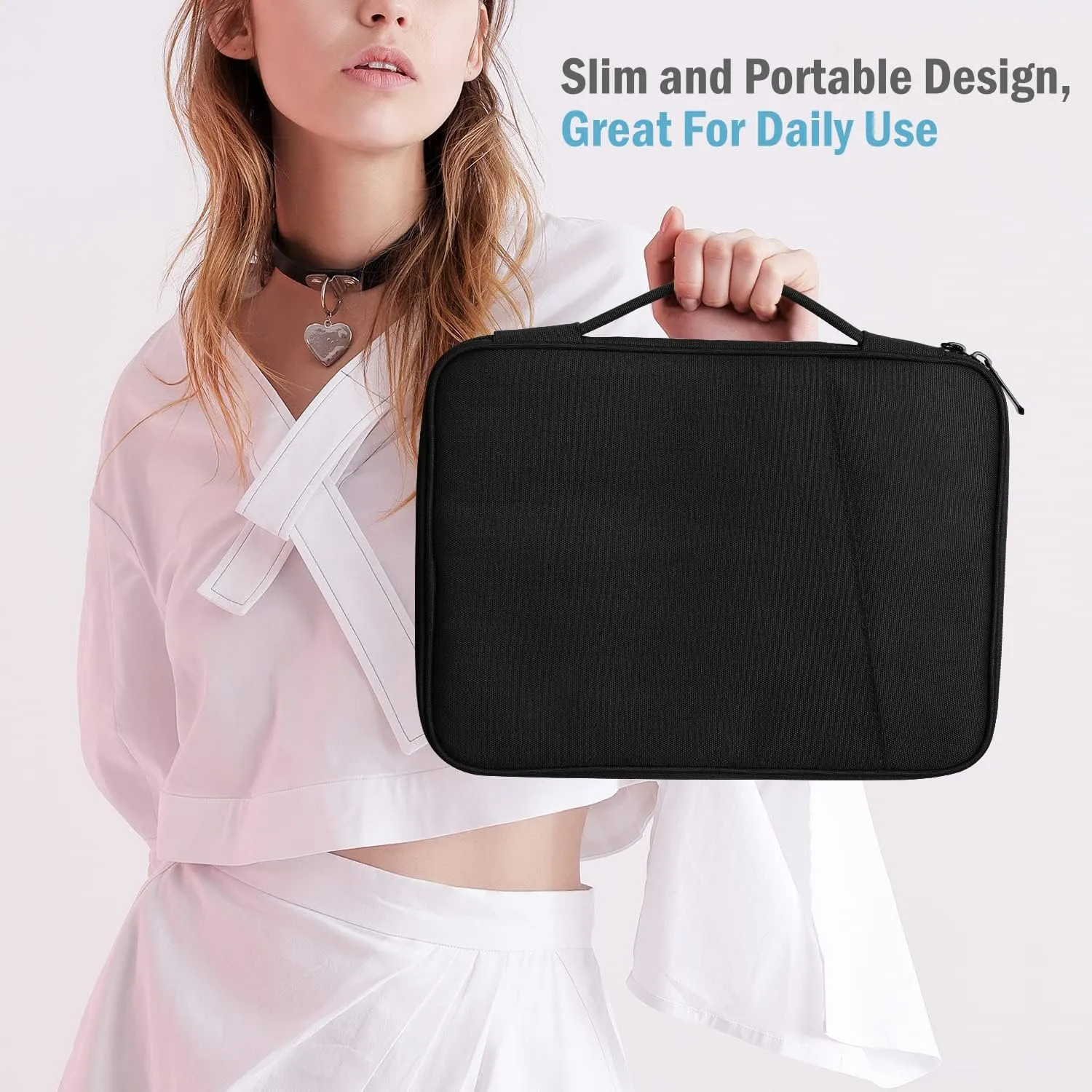 TiMOVO 9-11" Tablet Sleeve for iPad 11-inch A16 2025, iPad 10th Gen. 10.9", iPad 10.2", iPad Air 11/5th/4th Gen. 10.9", Galaxy Tab A9 Plus 11", Protective Bag with Pockets, Black