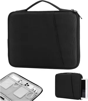 TiMOVO 9-11" Tablet Sleeve for iPad 11-inch A16 2025, iPad 10th Gen. 10.9", iPad 10.2", iPad Air 11/5th/4th Gen. 10.9", Galaxy Tab A9 Plus 11", Protective Bag with Pockets, Black