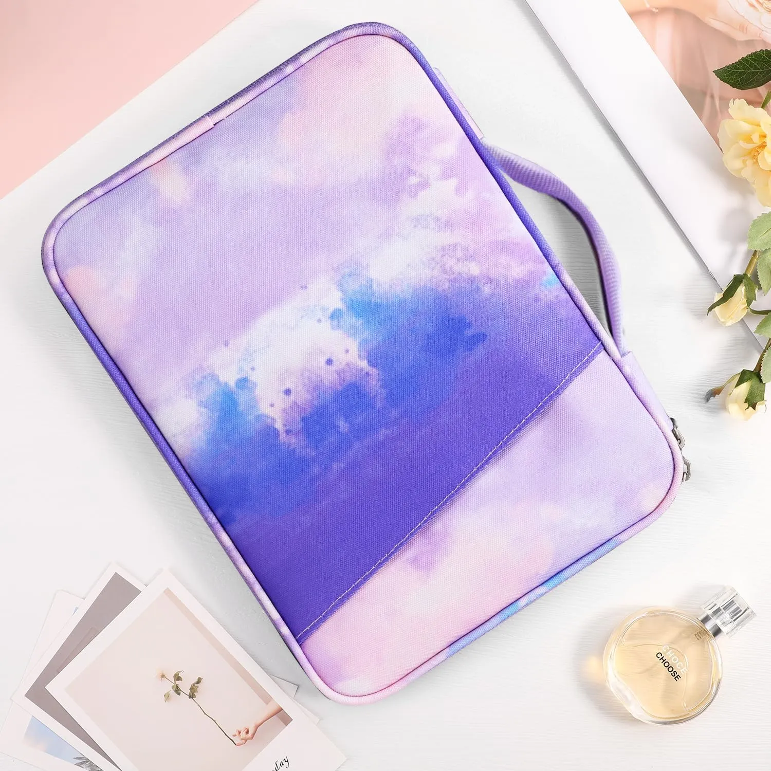 TiMOVO 9-11" Tablet Sleeve for iPad 11-inch A16 2025, iPad 10th Gen. 10.9", iPad 10.2", iPad Air 11/5th/4th Gen. 10.9", Galaxy Tab A9 Plus 11", Protective Bag with Pockets, Watercolor Purple