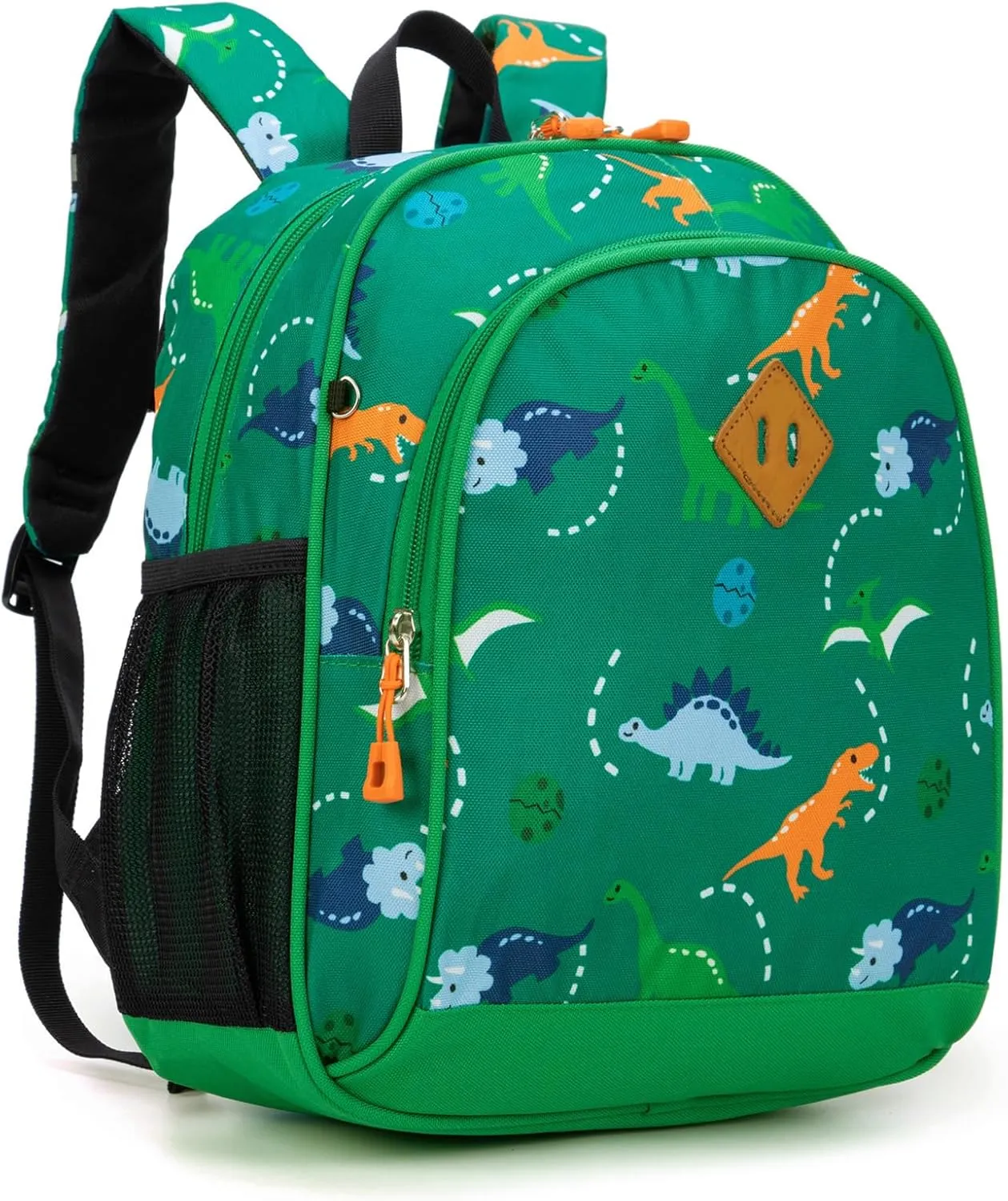 Toddler Backpack for Boys, 12 Inch Kids Dinosaur Backpack for Preschool or Kindergarten, Green