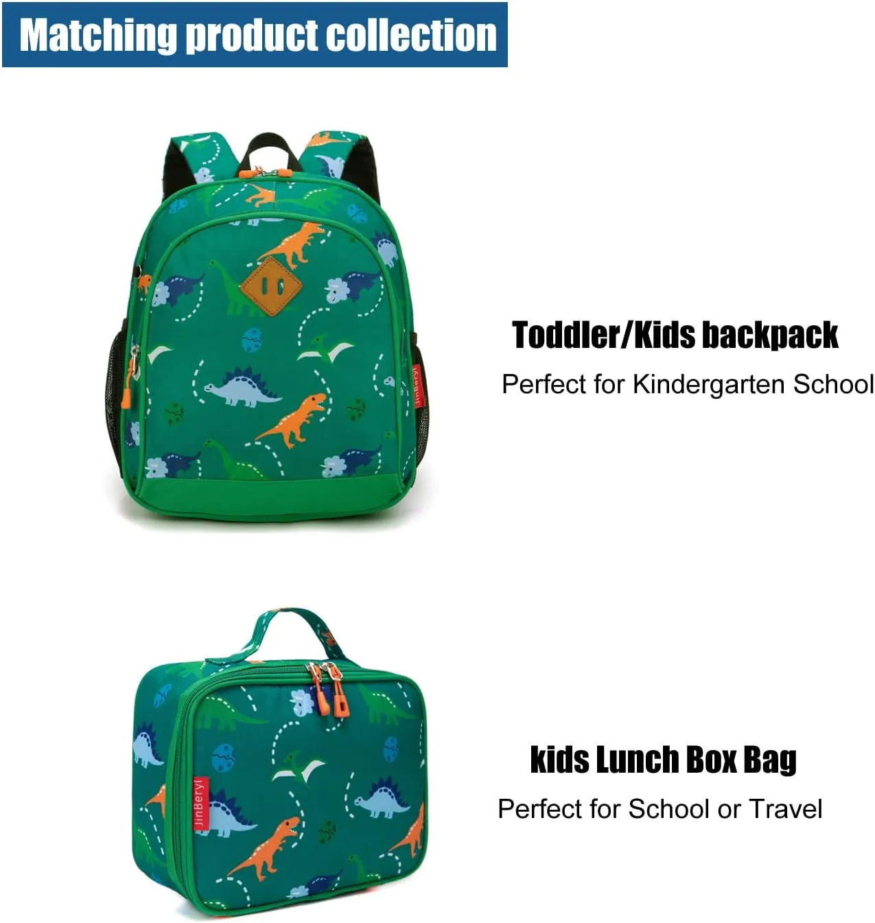 Toddler Backpack for Boys, 12 Inch Kids Dinosaur Backpack for Preschool or Kindergarten, Green