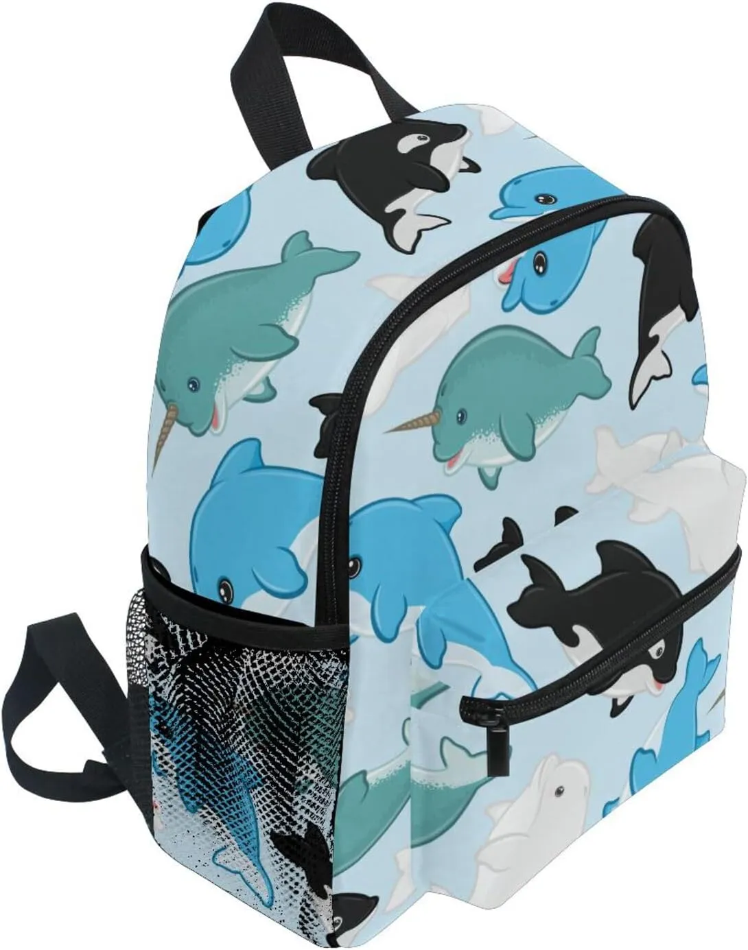 Toddler Backpack for Boys Girls Cartoon Dolphin Killer Whale Preschool Kindergarten Schoolbag Mini Book Bag For School Travel S