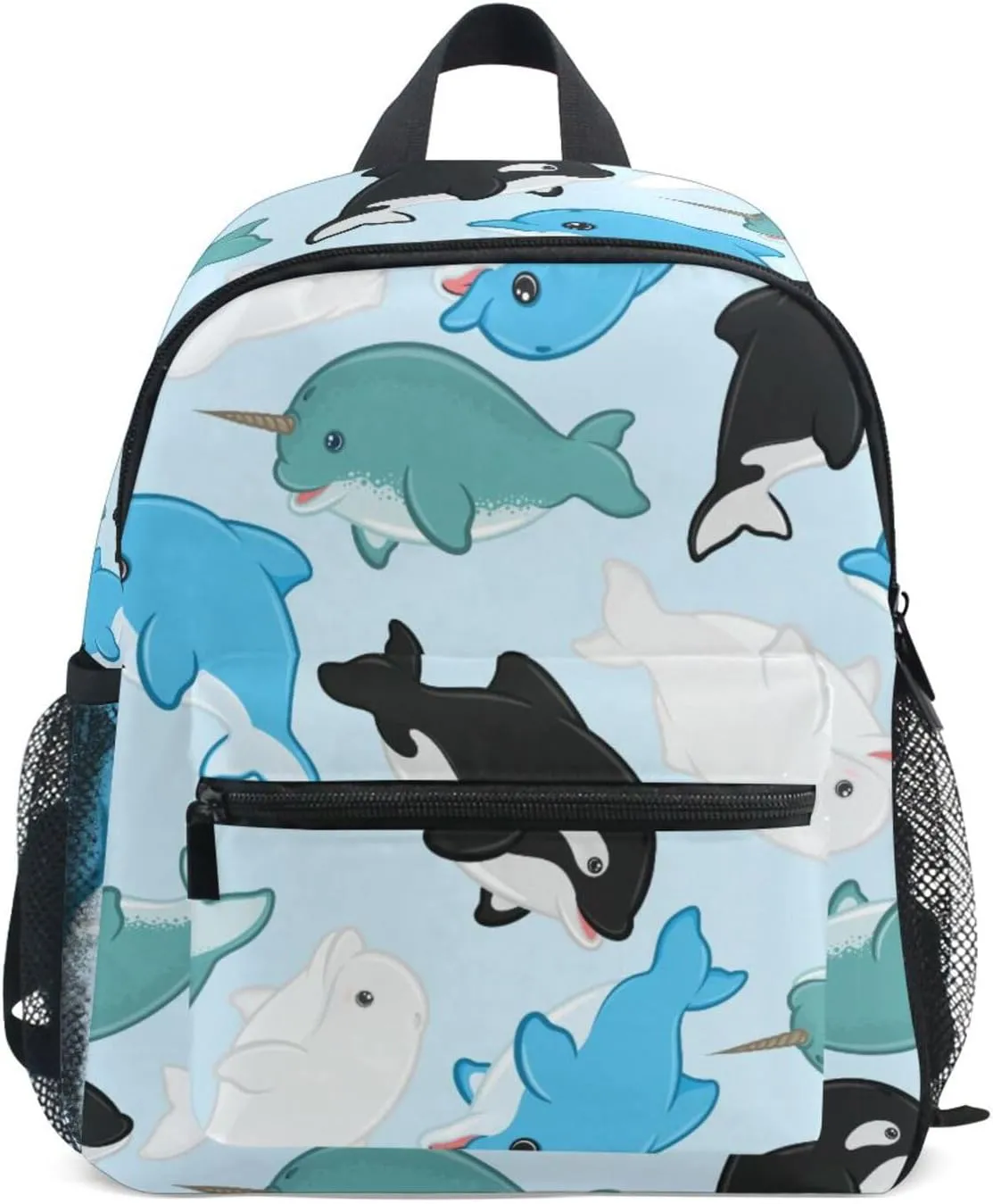 Toddler Backpack for Boys Girls Cartoon Dolphin Killer Whale Preschool Kindergarten Schoolbag Mini Book Bag For School Travel S
