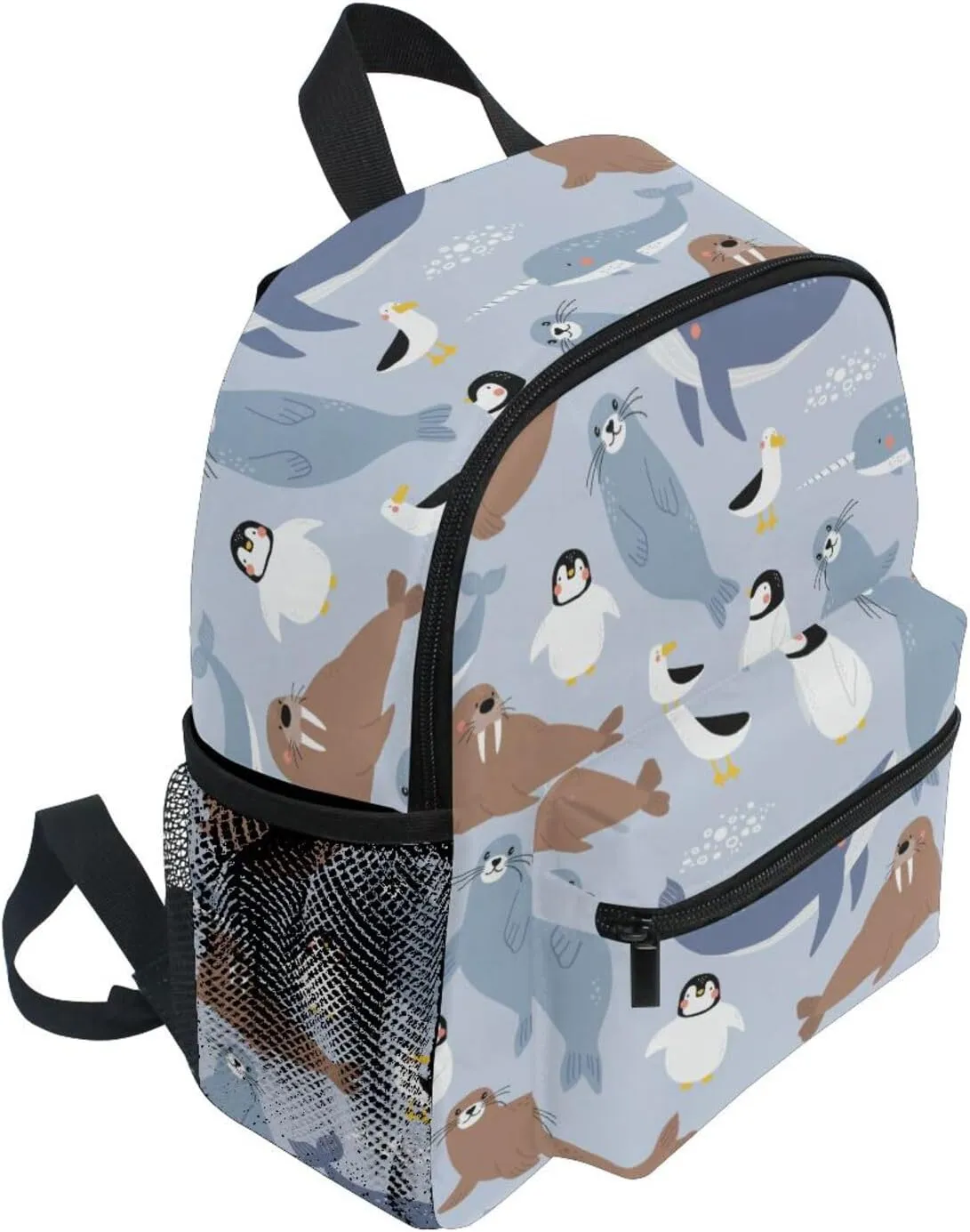 Toddler Backpack for Boys Girls Polar Bear Seal Penguin Walrus Preschool Kindergarten Schoolbag Mini Book Bag For School Travel M