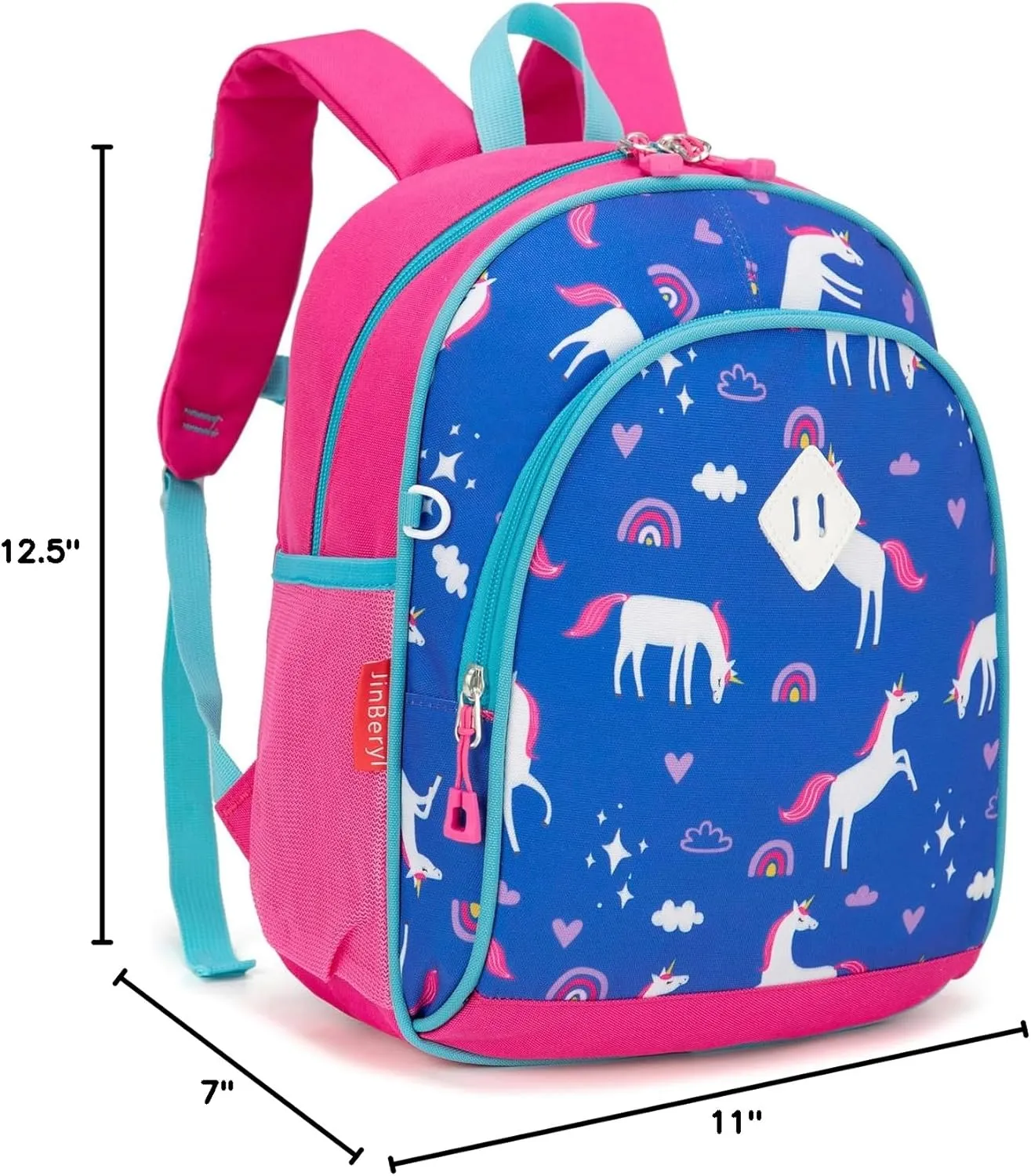 Toddler Backpack for Girls, 12 Inch Kids Backpack for Preschool or Kindergarten (Deep Blue 02)