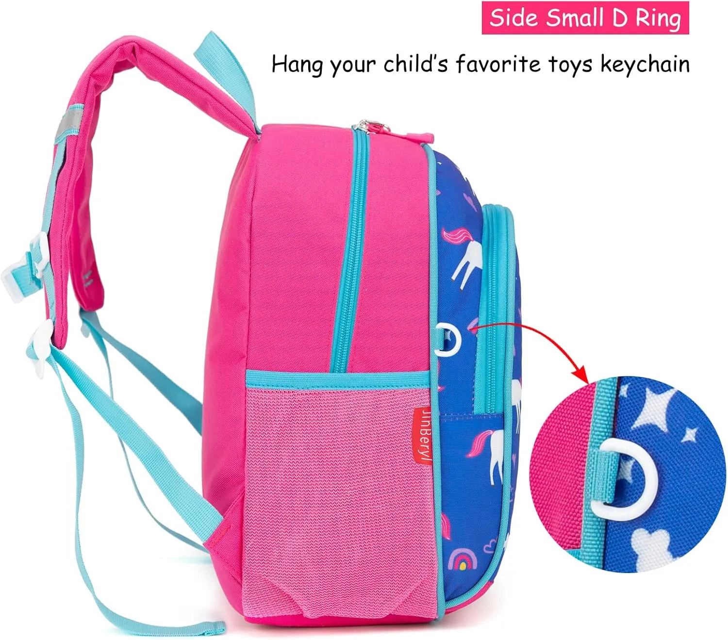 Toddler Backpack for Girls, 12 Inch Kids Backpack for Preschool or Kindergarten (Deep Blue 02)