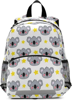 Toddler Backpack Kids Daypack, Koala Stars Pattern Kindergartens Bookbag for Boys and Girls 3-6 Years with Safety Leash