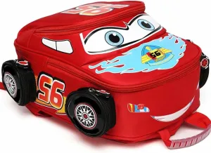 Toddler Boys Girls Backpack Waterproof Cartoon Truck Car Kindergarten Child Snack School Bag (Red)
