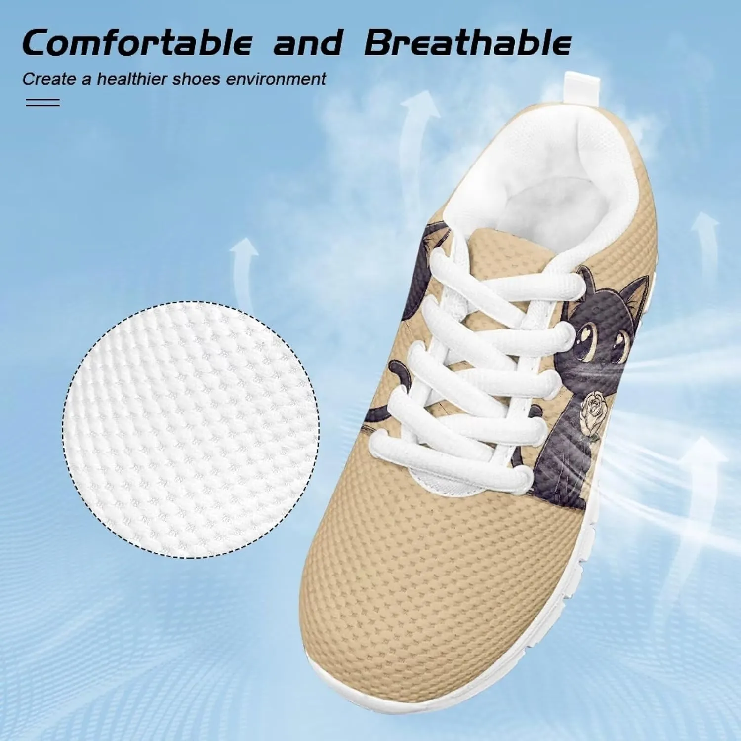 Toddler Boys Girls Sneakers Casual Cozy House Shoes Stylish Cartoon Breathable Elastic Mesh Shoes with Rubber Sole for Outdoor US Little Kid 11-15 Big Kid 1-5 White Sole