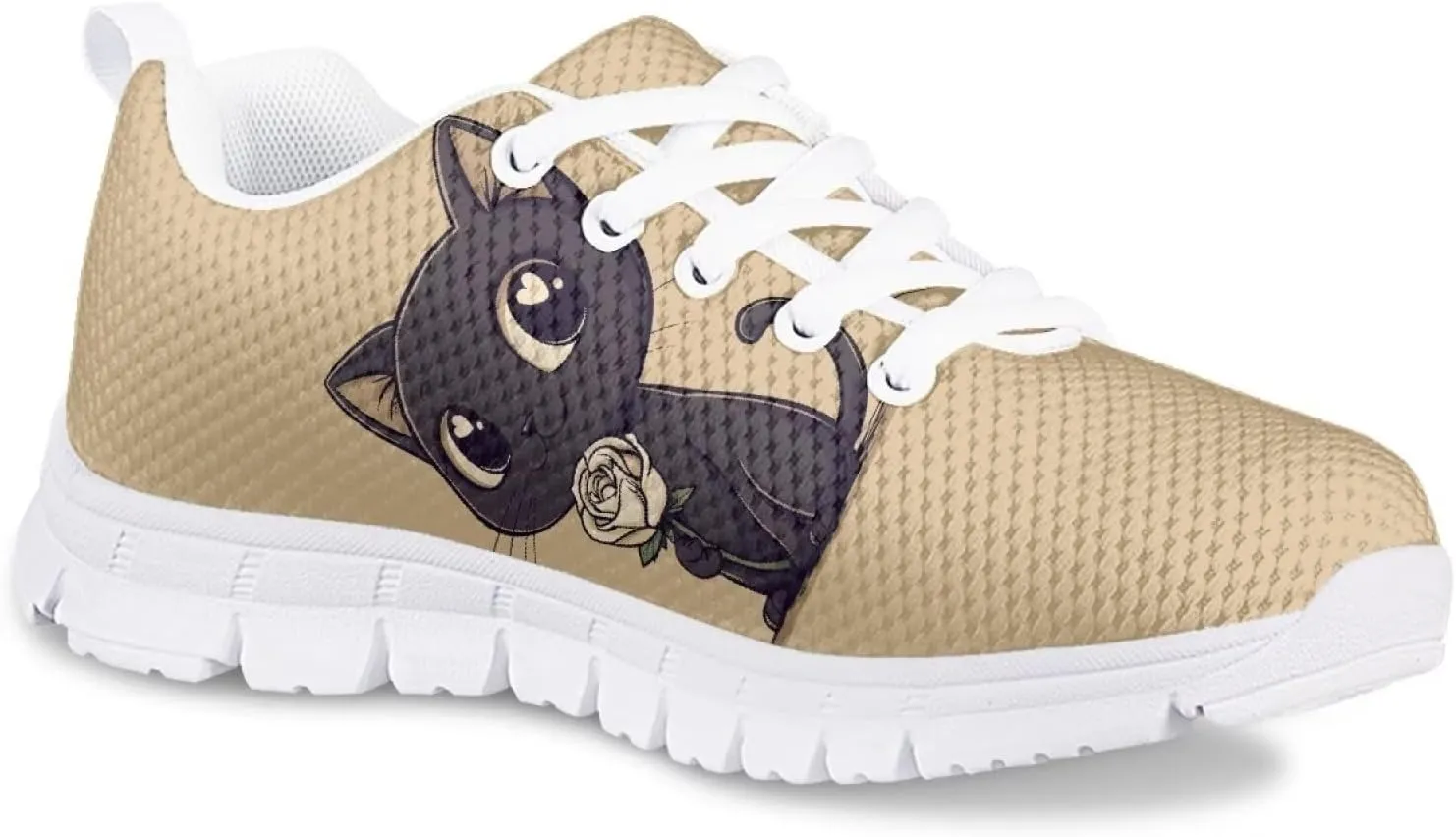 Toddler Boys Girls Sneakers Casual Cozy House Shoes Stylish Cartoon Breathable Elastic Mesh Shoes with Rubber Sole for Outdoor US Little Kid 11-15 Big Kid 1-5 White Sole