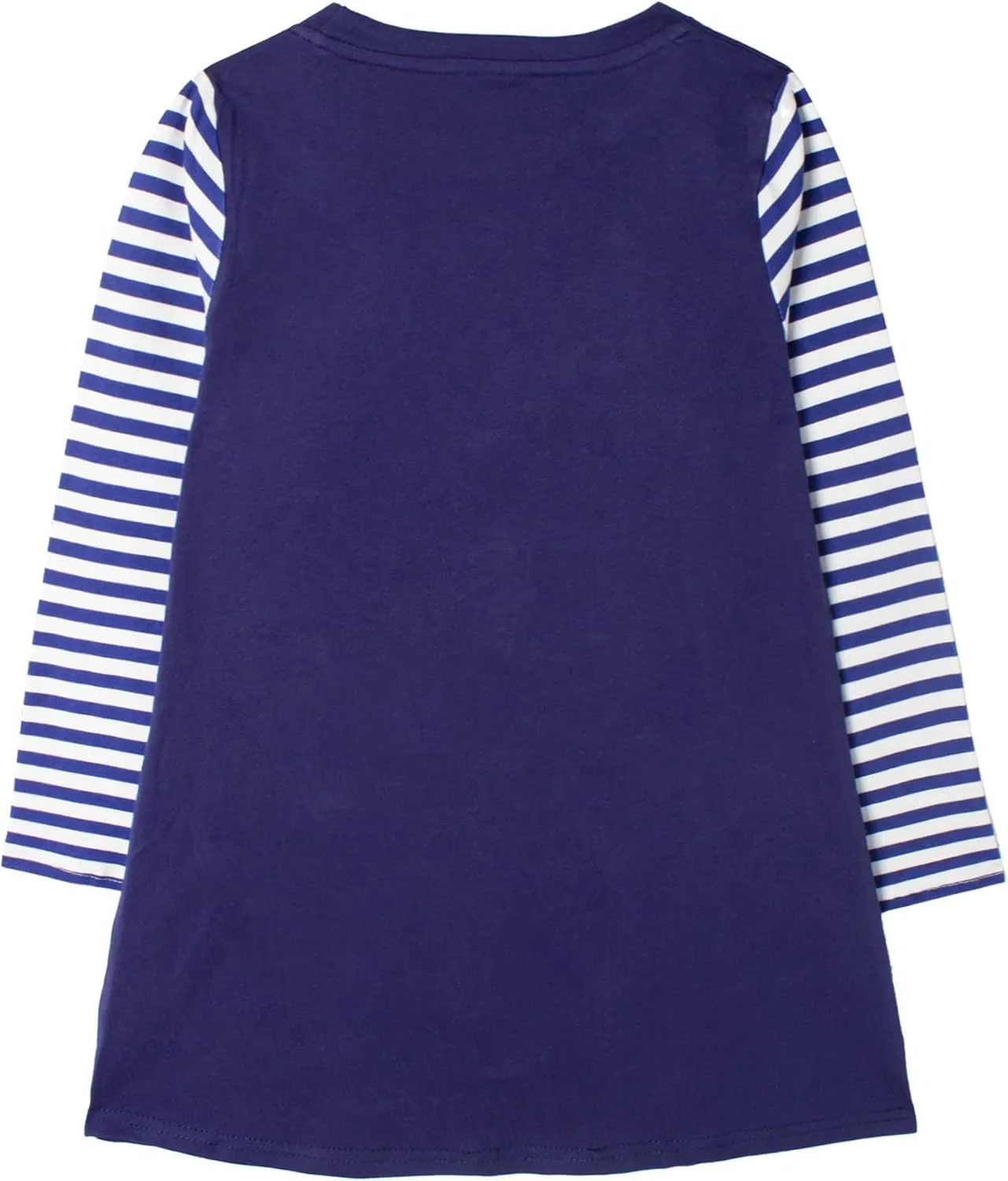 Toddler Girl Cotton Long Sleeve Casual Halloween Christmas Cartoon Tunic Playwear Basic Striped Jersey Dresses