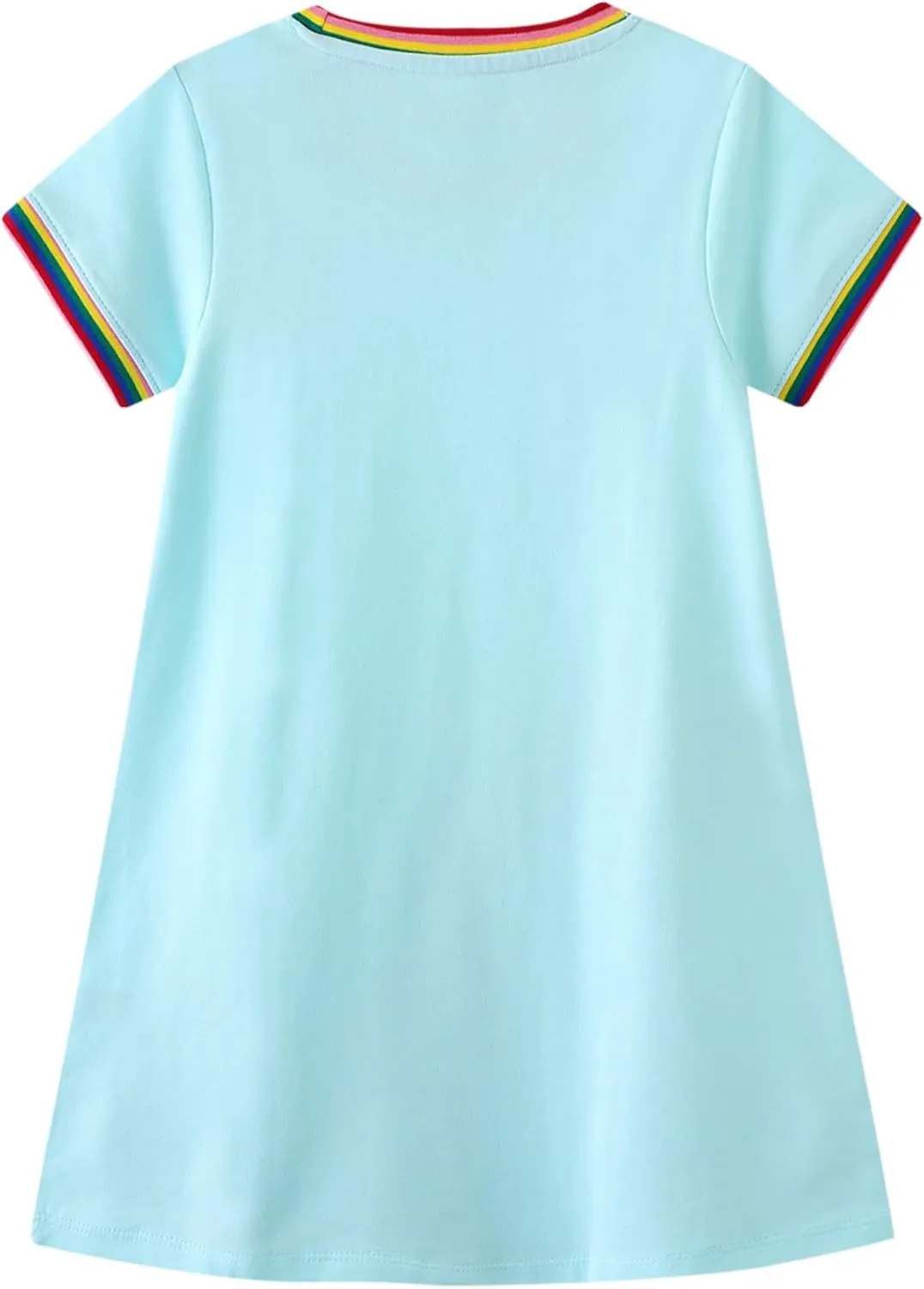 Toddler Girl's Cotton Dress Toddler Girls Summer Dress Clothes Cotton Casual Cartoon Print Short Sleeve Dresses 1-7 Years