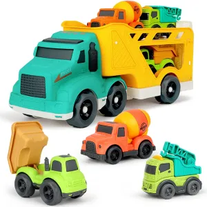 Toddler Toys Trucks for 2 3 4 Year Old Boy, Kids Toy Cars with Dump Truck Toy, Crane, Mixer Cement, No BPA, No Phthalates, PVC, Baby Toys for Ages 2-4, Baby Boy Gifts for Birthday Christmas